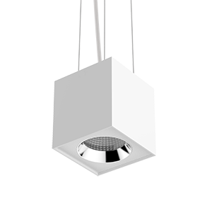 Светодиодный светильник VARTON DL-02 Cube подвесной 125х135 мм 20 Вт 4000 K 35° RAL9010 белый матовый